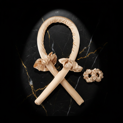 Beige Curling Headband - Dark Marble