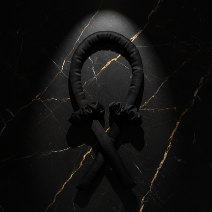 Black Curling Headband - Dark Marble