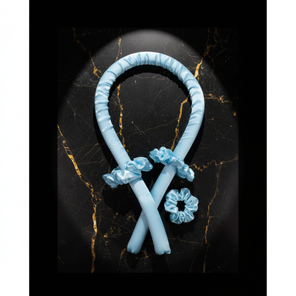 Blue Curling Headband - Dark Marble