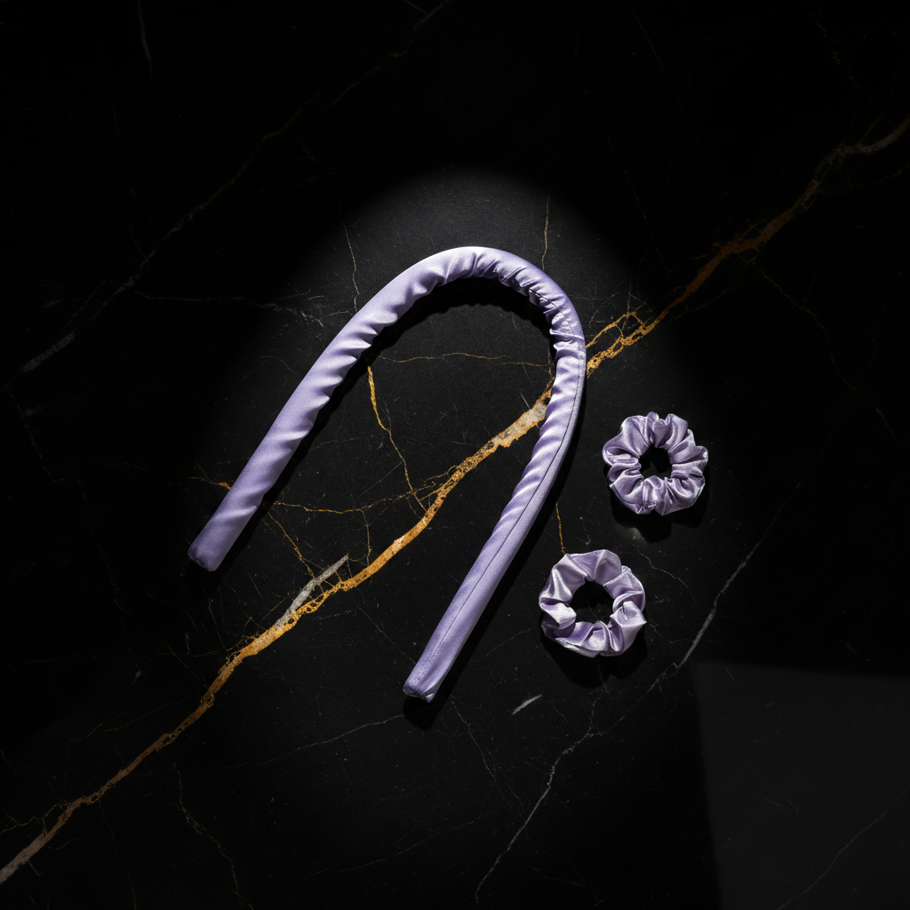Lavender Curling Headband - Dark Marble