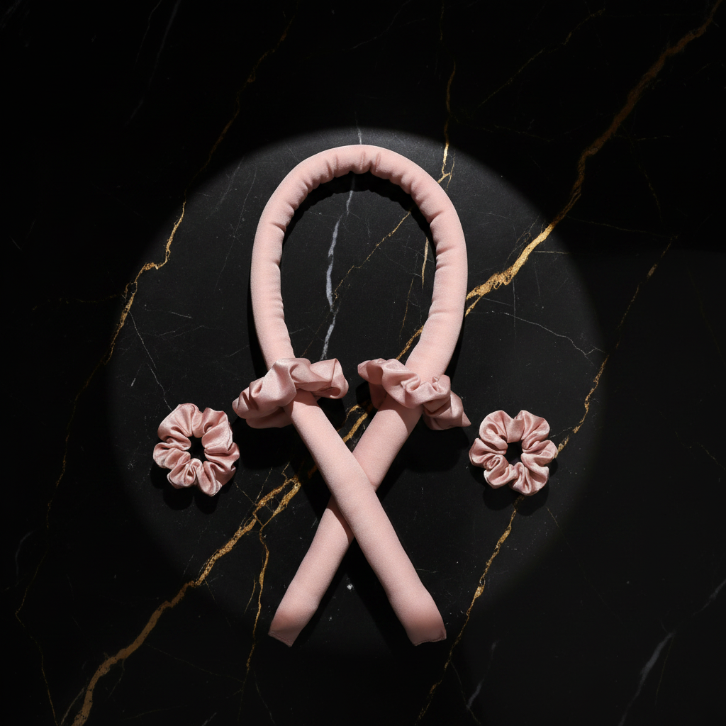 Pink Curling Headband - Dark Marble